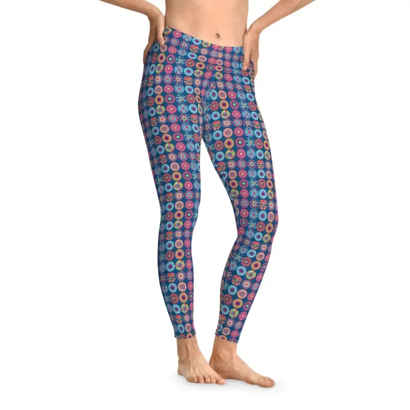 Vibrant Colorful Pattern Spandex Leggings